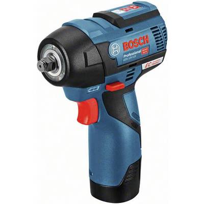Elektrische accuschroevendraaier van Bosch met blaue behuizing, rode trekker en label 'Professional GDS 12V-115 EC Brushless'.