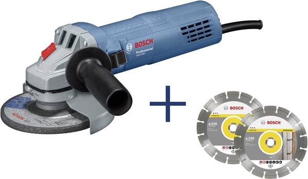 BOSCH PROFESSIONAL BOSCH PROFESIONNAL 800W haakse slijper - 125 mm + 2 diamantschijven + box