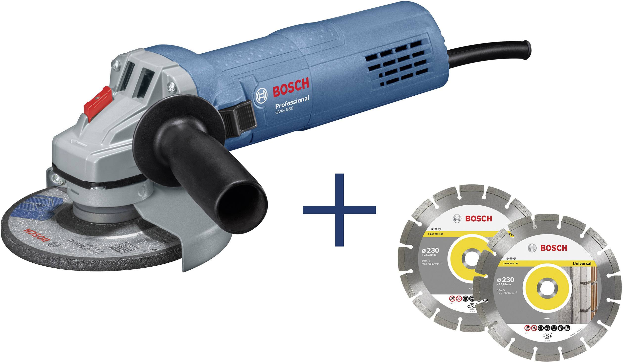 BOSCH PROFESSIONAL BOSCH PROFESIONNAL 800W haakse slijper - 125 mm + 2 diamantschijven + box-0