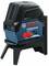 Een Bosch Professional kruislijnlaser GCL 2-15, geschikt voor nauwkeurige meetwerkzaamheden. Compacte constructie, ideaal voor bouwprojecten.