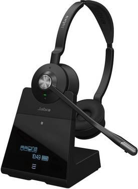 Jabra Engage 75 Stereo On Ear headset  Bluetooth, DECT Stereo Zwart Noise Cancelling Microfoon uitschakelbaar (mute) Telefoon