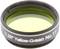 Een geel-groene 1,25-inch filter met de opdruk 'Yellow-Green No. 11' op de rand, gebruikt in de fotografie of astronomie.