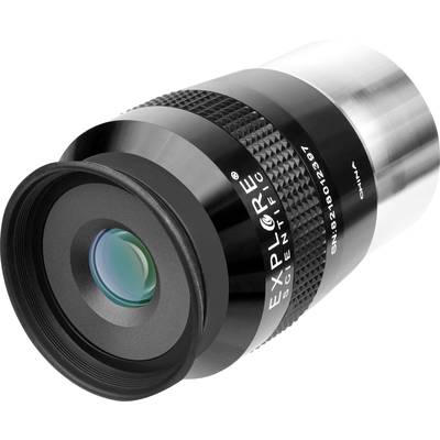 Oculair voor telescopen, zwart-zilveren cilindrische vorm, met groene lens en ingedrukt logo en serienummer.