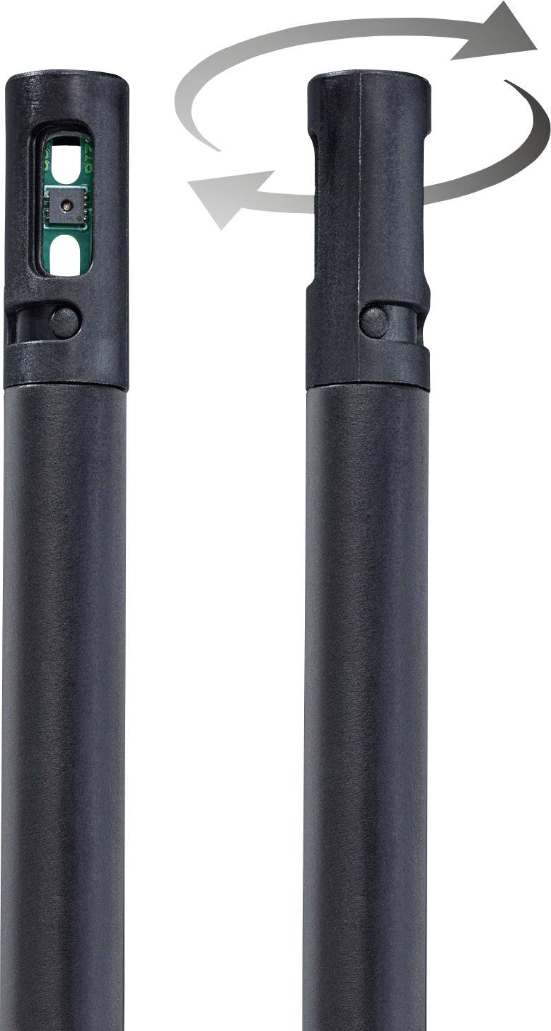 Twee zwarte telescoopstangen naast elkaar. Links: met een ontgrendelknop. Rechts: met een draaimechanisme.