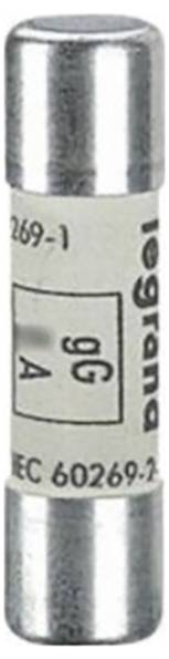 Zekeringsinzet van het merk Legrand met 6A en 690V markering, conform IEC 60269-2 norm.