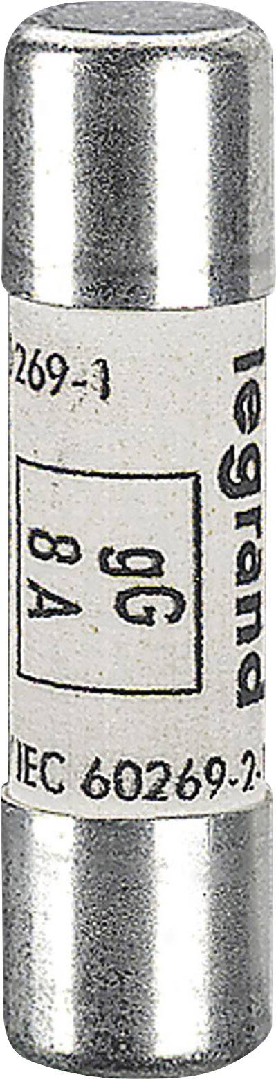 Zekering met markering '8A 500V', zilverkleurige uiteinden en een wit lichaam, gemarkeerd met 'IEC 60269.2'.