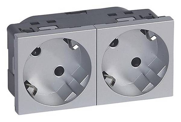 Legrand 079282  Contactdoos Mosaic Aluminium  1 stuk(s)