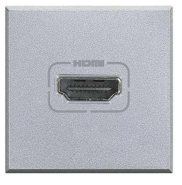 HDMI-aansluitbus op een metalen plaat, geschikt voor aansluitingen op AV-apparaten.