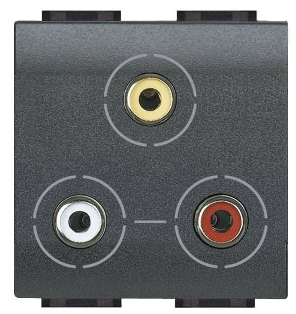 Legrand L4283 Cinch-aansluitdoos Living&Light Grijs 1 stuk(s)