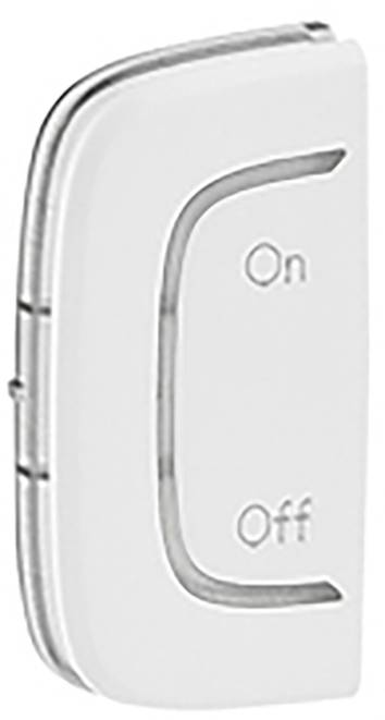 Een witte schakelaar met de aanduidingen 'Aan' en 'Uit'. De schakelaar staat in de 'Uit'-positie.
