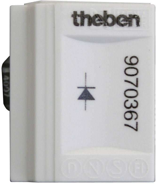 'Theben' elektronische component, model 9070367, toont een driehoeksymbool en is bestemd voor gebruik in elektrische installaties.