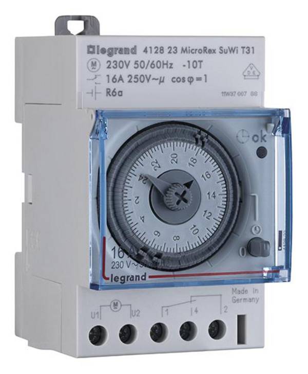 Legrand Legrand 412828 DIN-rail schakelklok Analoog 250 V