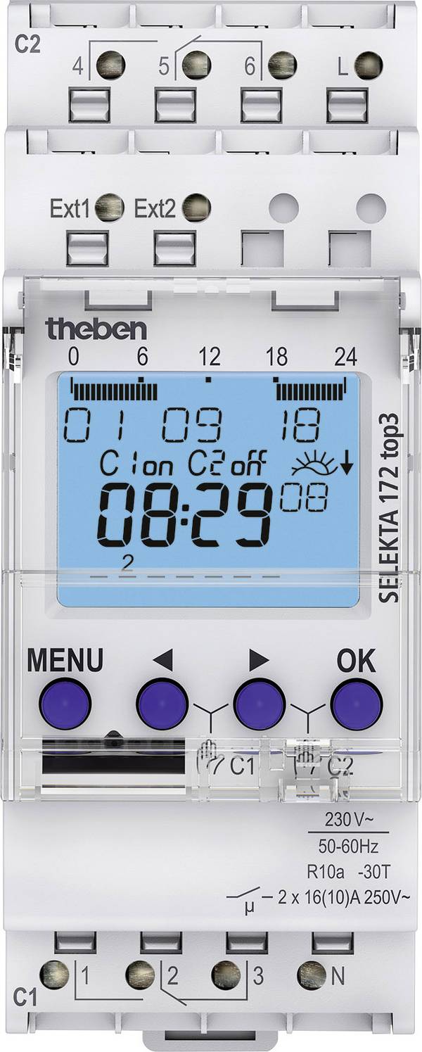 Theben SELEKTA 172 top3 DIN-rail schakelklok  230 V/AC