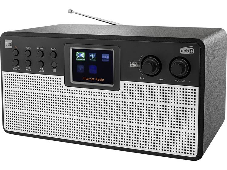 Dual Radiostation IR 100 Internet Tafelradio Bluetooth, DAB+, FM, WiFi Zwart, Zilver