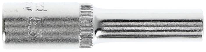 Een zilveren steeksleutelopzetstuk, waarschijnlijk geschikt voor werkzaamheden met schroeven of moeren van passende afmetingen.