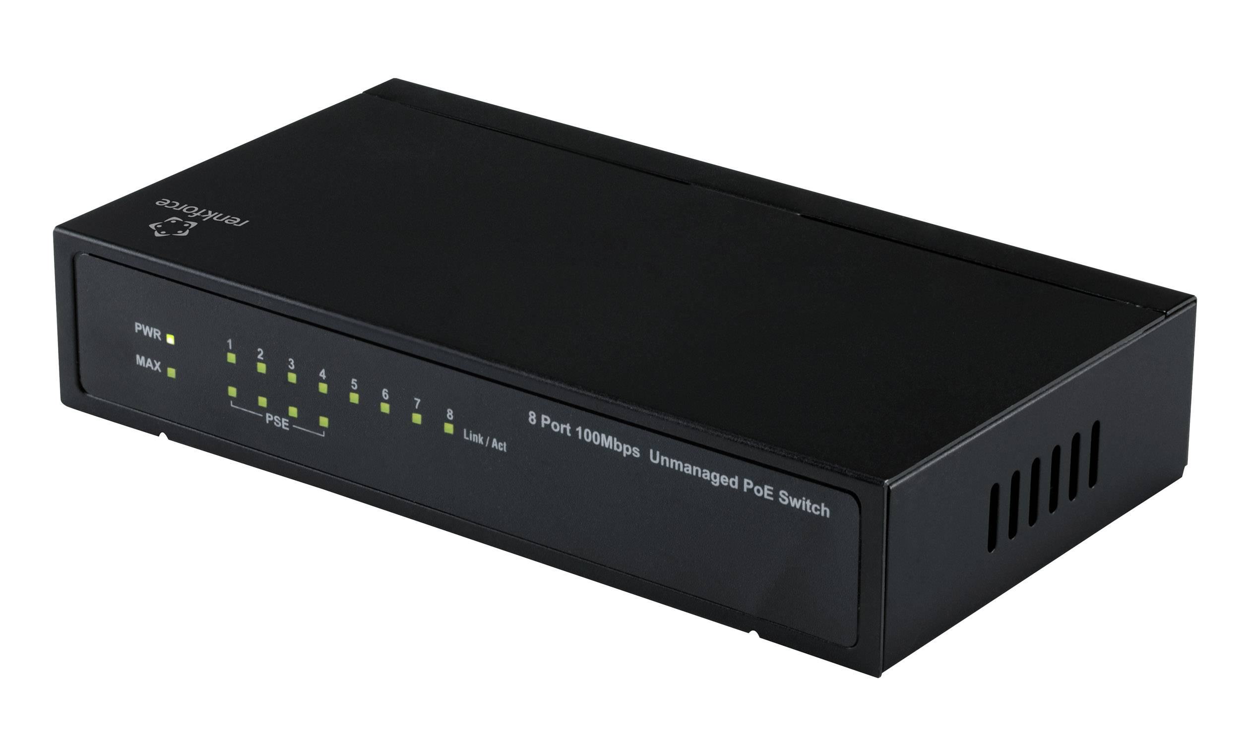 Renkforce RF-4320670 Ethernet Switch 8 Port PoE-funktion