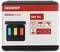 Zwarte doos met drie gekleurde steekmoeren (blauw, geel, rood). Opdruk: 'Gedor R63043003', 'Set 3x', maten: '17, 19, 21'.