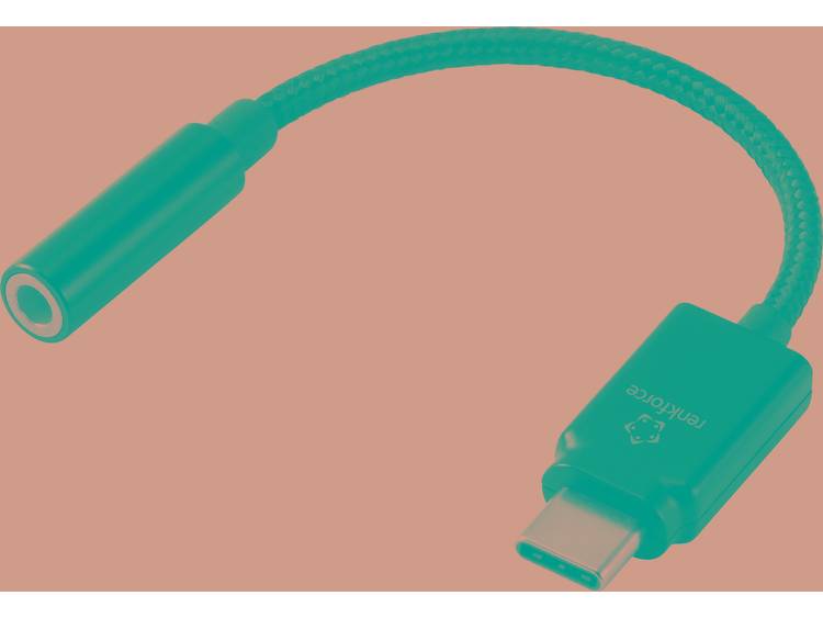 Renkforce Audio Adapterkabel [1x USB-C stekker 1x Bananenstekker 3,5 mm] 8 cm Zwart Audio Return Cha