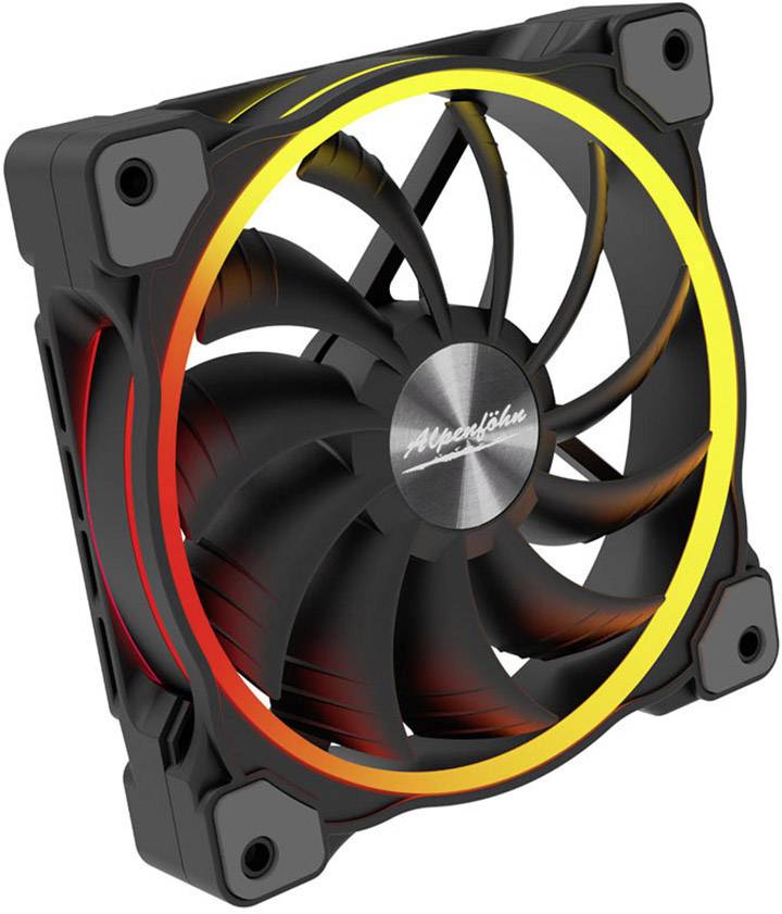 Alpenföhn Wing Boost 3 ARGB High Speed PWM PC-ventilator Zwart (b x h x d) 120 x 120 x 25 m Incl. LED-verlichting-1
