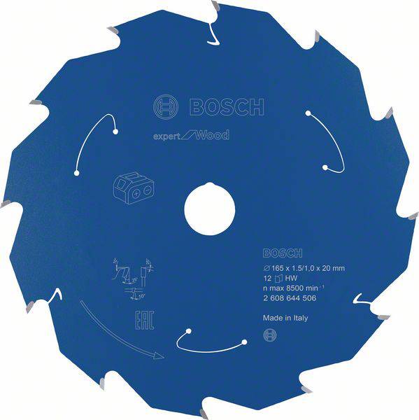 Bosch Accessories Expert for Wood 2608644506 Cirkelzaagblad 165 x 20 mm Aantal tanden: 12 1 stuk(s)