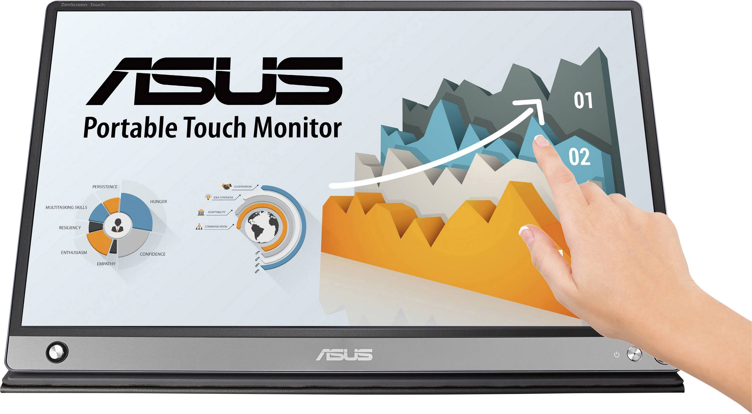 Asus MB16AMT LED-monitor Energielabel F (A - G) 39.6 cm (15.6 inch) 1920 x 1080 Pixel 16:9 5 ms Micro-HDMI, USB-C IPS L-1