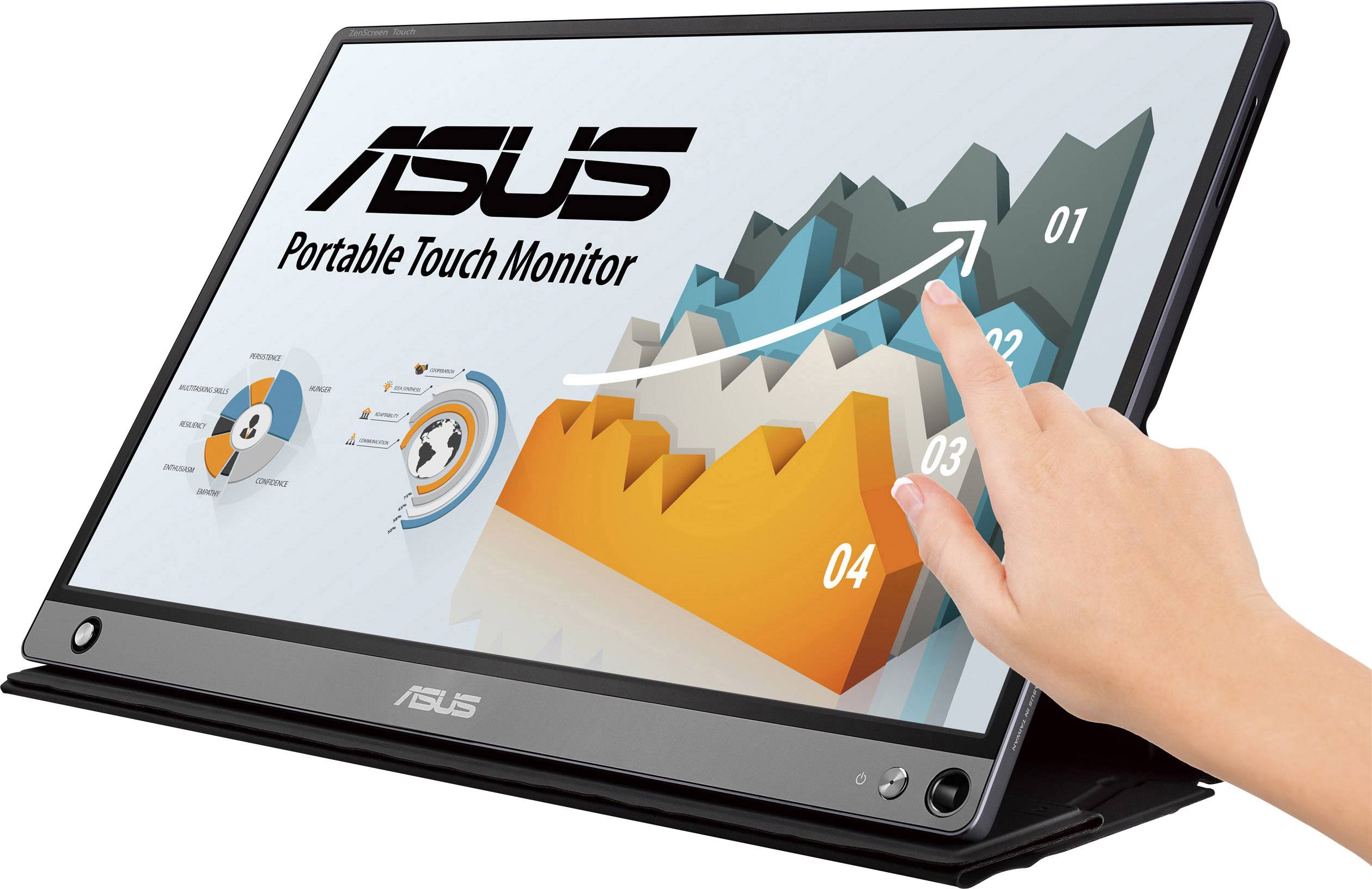 Asus MB16AMT LED-monitor Energielabel F (A - G) 39.6 cm (15.6 inch) 1920 x 1080 Pixel 16:9 5 ms Micro-HDMI, USB-C IPS L-2