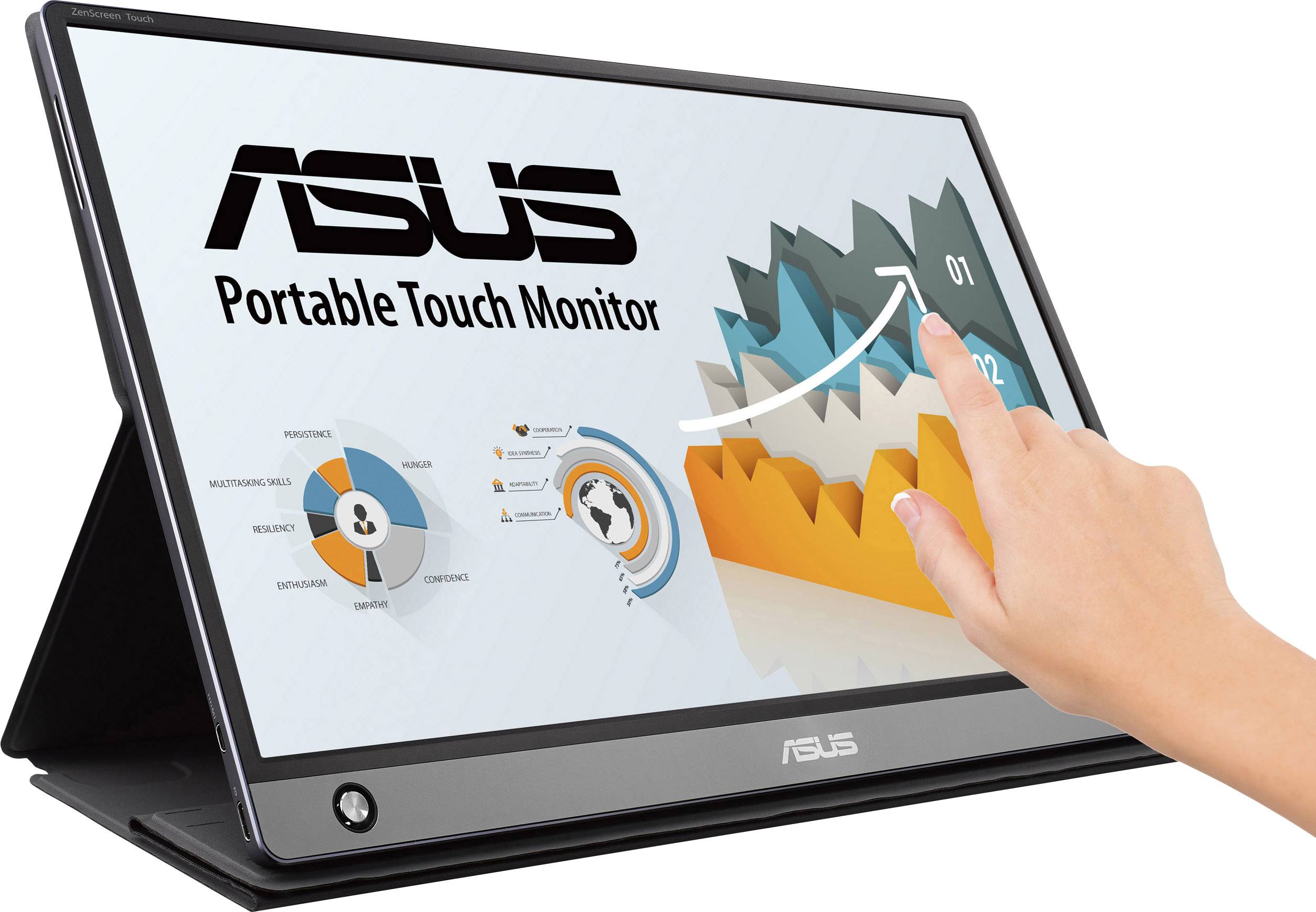 Asus MB16AMT LED-monitor Energielabel F (A - G) 39.6 cm (15.6 inch) 1920 x 1080 Pixel 16:9 5 ms Micro-HDMI, USB-C IPS L-3
