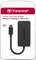 'Transcend 4-Poorts USB Hub HUB2C Verpakking, toont USB Type-C naar USB Type-A/USB 3.1 Gen 1 Connectiviteit.'