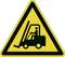 Waarschuwingsbord: Let op, vorkheftruck actief in het gebied.