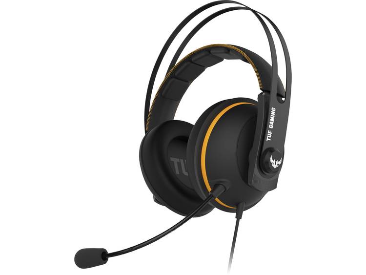 Asus TUF H7 Gaming headset USB, 3.5 mm jackplug Kabelgebonden Over Ear Zwart, Geel