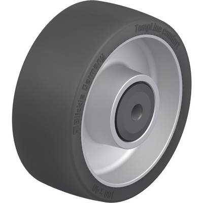 Industriewiel van metaal en robuust rubber, opschrift 'TempLine comfort' zichtbaar. Geschikt voor goederenvervoer.