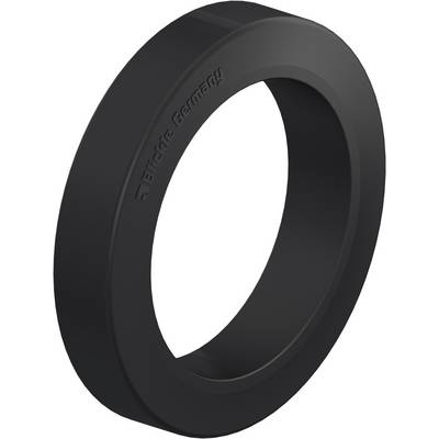 Zwarte, ronde rubberen ring met een gladde oppervlakte, licht verhoogd en aan de zijkant voorzien van de tekst 'BIRDIE GERMANY'.