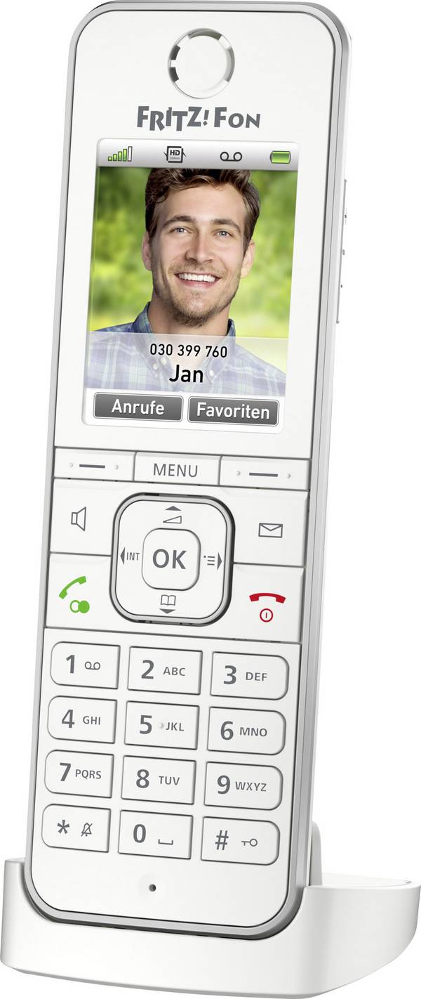 FRITZ! FRITZ!Fon C6 Draadloze VoIP-telefoon Antwoordapparaat, Babyfoon, Handsfree, PIN-code LC-display Wit