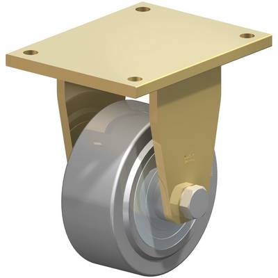 Enkel zwenkwiel voor meubels of apparaten, met metalen bevestigingsplaat. Robuust ontwerp voor stabiel gebruik.