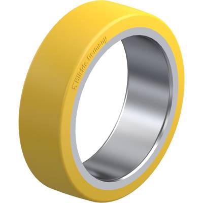 Een gele ring met een metalen binnenkant.