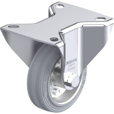 Zwenkwiel met grijs rubberen loopvlak en metalen behuizing, geschikt voor transportapparatuur.