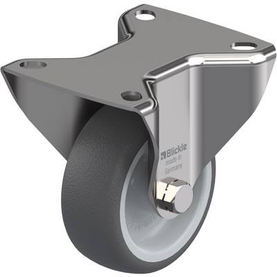 Metalen rol met zwart rubberwiel en zilveren houder, gepositioneerd aan de rechterkant, voorzien van 'Made in Germany' opschrift.