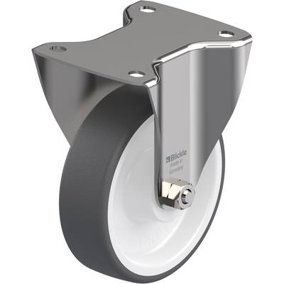 Metalen behuizing met draaibaar wiel, geschikt voor meubels of apparaten. Wiel is vervaardigd uit stevig kunststof met metalen lager.