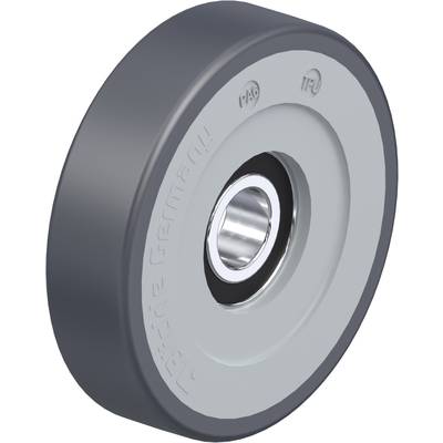 Industrieel grijs wiel met kogellager voor transportapparatuur. Aan de zijkant is 'TENTE Germany' ingeperst.