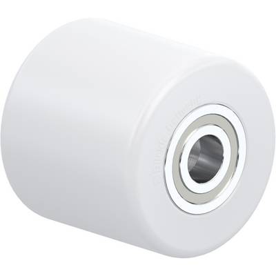 Witte rol met geïntegreerd kogellager, cilindrische vorm, gladde oppervlakte.