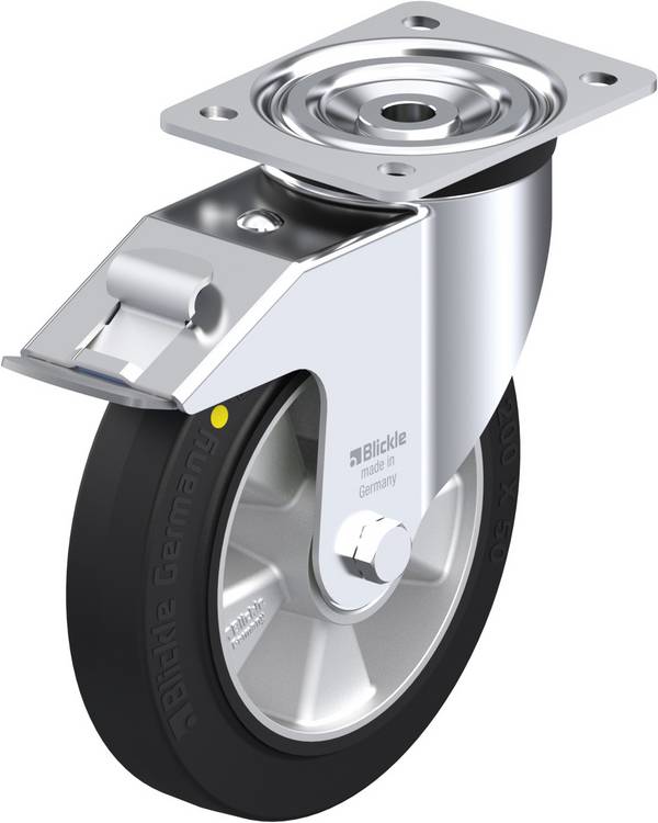 Blickle L-ALEV 200K-FI-EL Zwenkwiel met rem Wieldiameter: 200 mm Draagvermogen (max.): 400 kg 1 stuk(s)