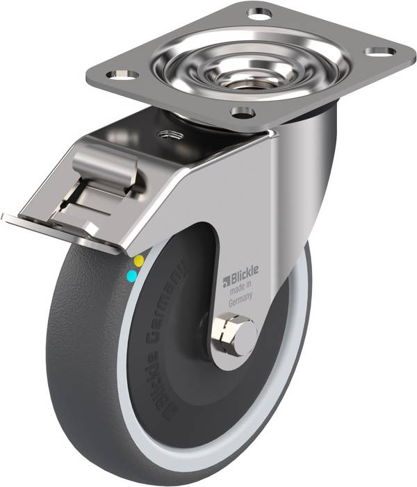 Blickle LEX-PATH 125KFD-FI-ELS Zwenkwiel met rem Wieldiameter: 125 mm Draagvermogen (max.): 150 kg 1 stuk(s)