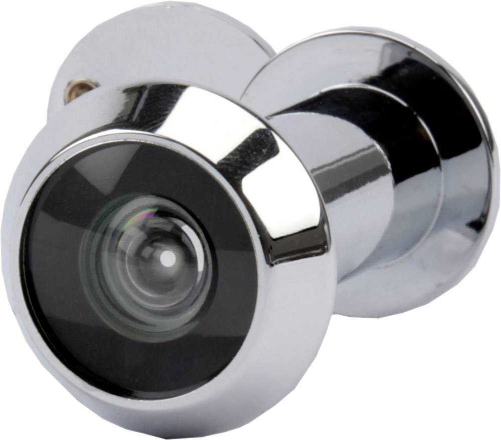 Metalen deurspion met groothoeklens voor bewaking van entreegebieden.