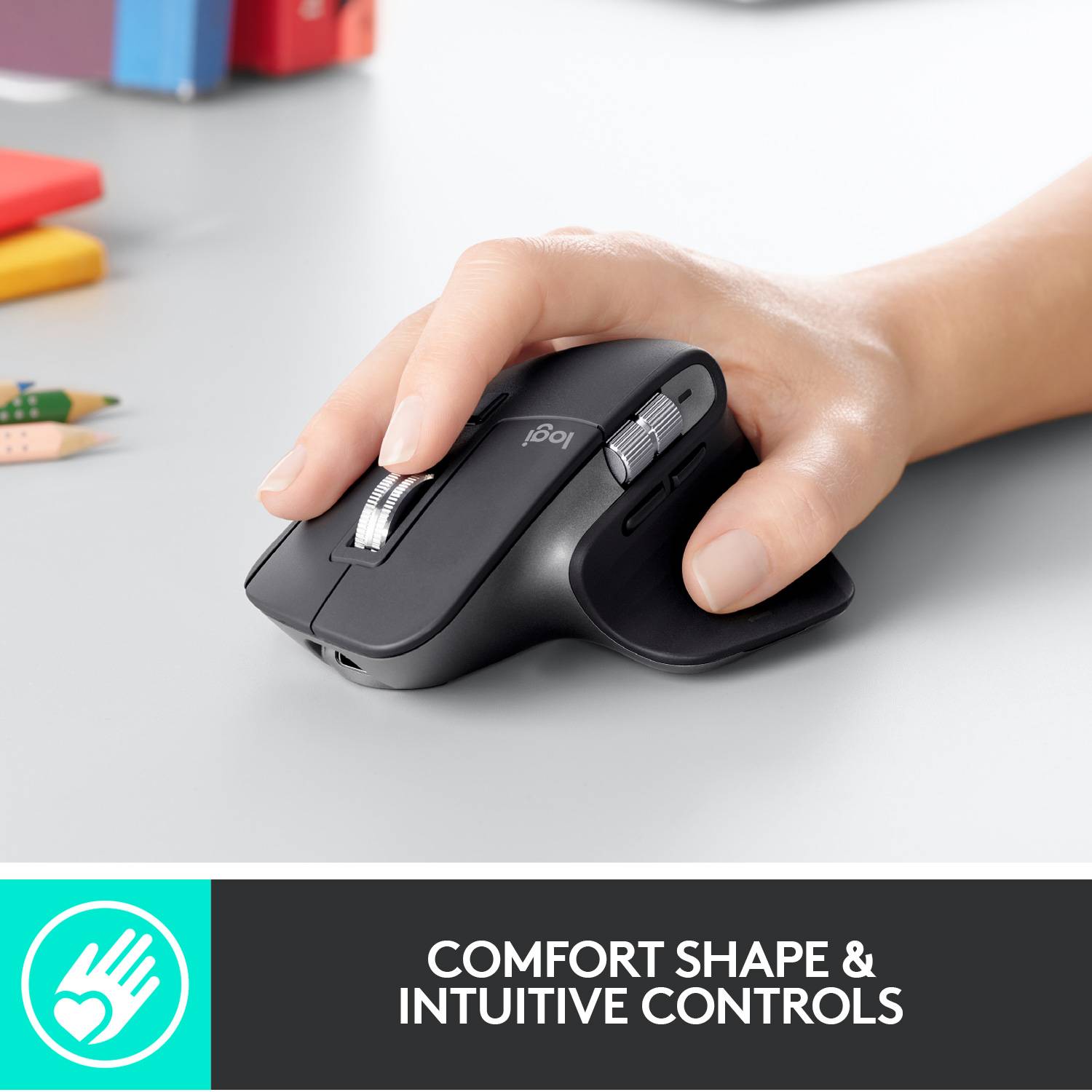 Logitech MX Master 3 Advanced Ergonomische muis Bluetooth, Radiografisch Laser Grafiet 7 Toetsen 4000 dpi Oplaadbaar, In-9