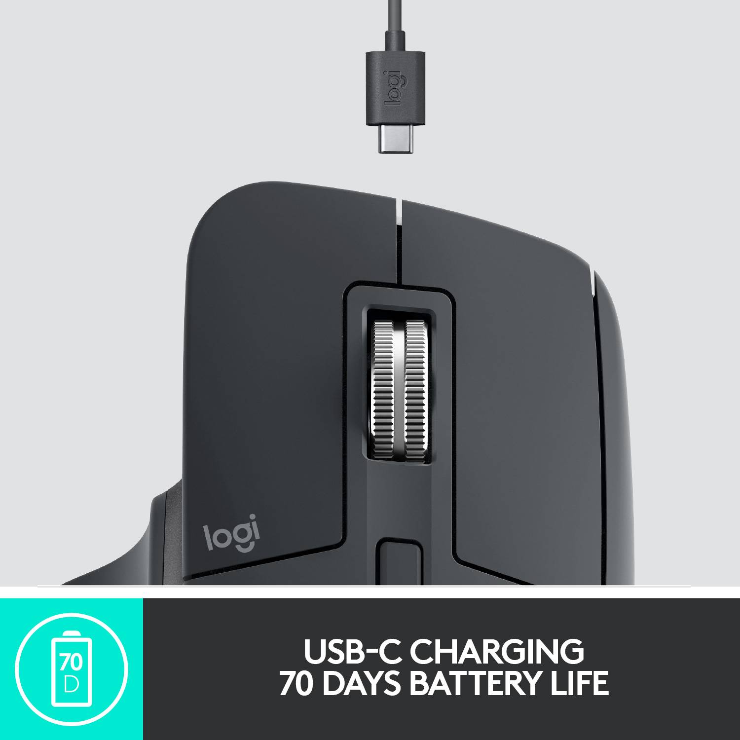 Logitech MX Master 3 Advanced Ergonomische muis Bluetooth, Radiografisch Laser Grafiet 7 Toetsen 4000 dpi Oplaadbaar, In-10