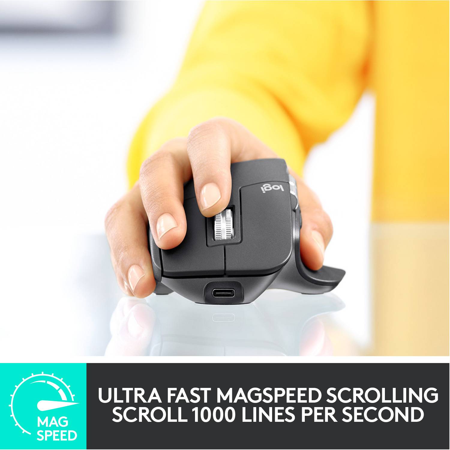 Logitech MX Master 3 Advanced Ergonomische muis Bluetooth, Radiografisch Laser Grafiet 7 Toetsen 4000 dpi Oplaadbaar, In-12