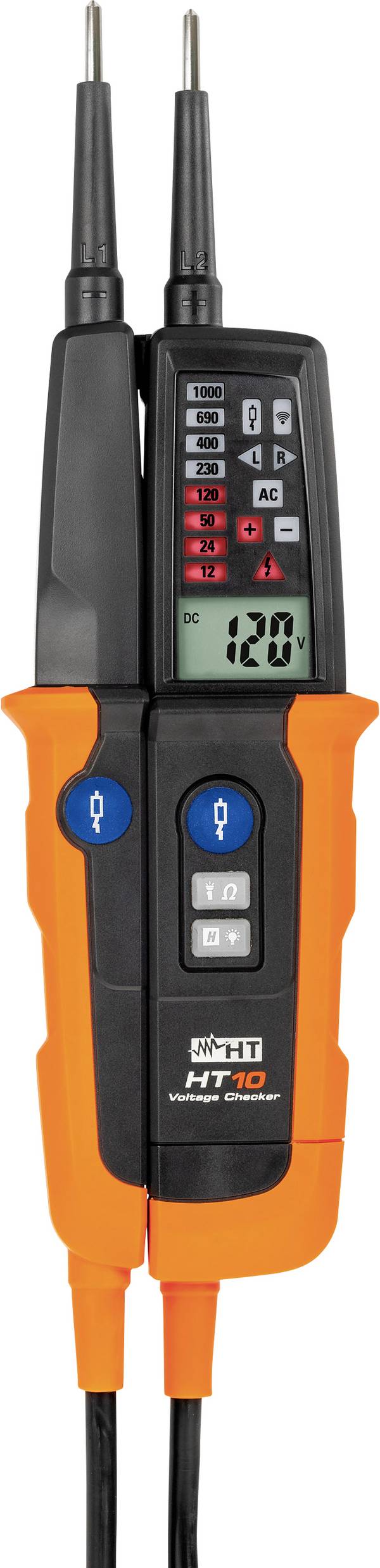 HT Instruments HT10 Tweepolige spanningstester  CAT III 1000 V, CAT IV 600 V Akoestisch, Staafdiagram, LCD, LED
