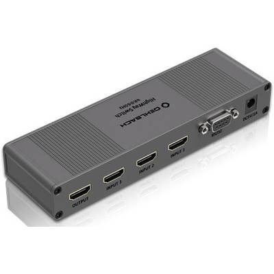 Oehlbach Highway Switch HDMI-switch 1 tot 3 poorten Vergulde connectoren 3840 x 2160 Pixel