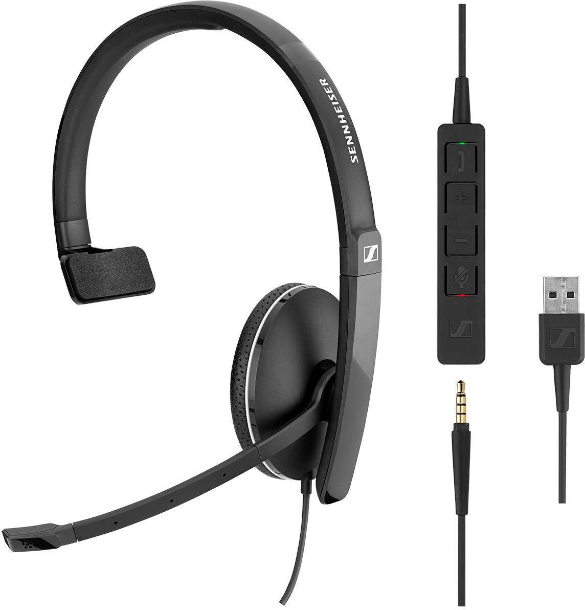 EPOS 508316 On Ear headset Kabel Mono Zwart Noise Cancelling Volumeregeling, Microfoon uitschakelbaar (mute) Telefoon