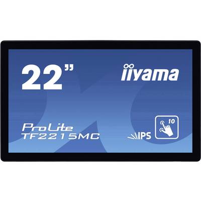 22-inch touchscreen-monitor van Iiyama, model ProLite TF2215MC, met IPS-technologie en 10-punts touch-ondersteuning.
